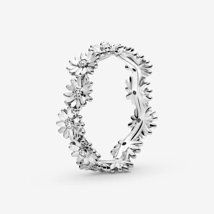Auténtica corona de tiara de princesa de plata de ley 925, tamaño 7, corazón de amor brillante, anillos de circonita cúbica para mujer, joyería de compromiso, aniversario