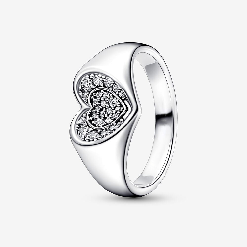 Auténtica corona de tiara de princesa de plata de ley 925, tamaño 7, corazón de amor brillante, anillos de circonita cúbica para mujer, joyería de compromiso, aniversario